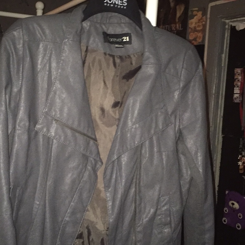 Grey forever 21 Leather jacket